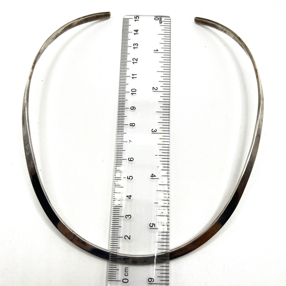 Vintage Taxco Mexico Sterling Silver Torque Collar Necklace 30g Marked 925 TA-86 - Picture 7 of 7